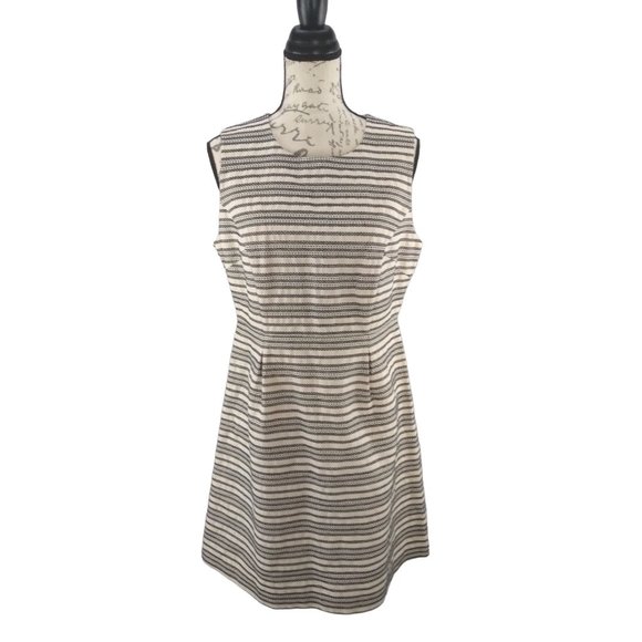 Hoss Inropia Anthropologie Textured geometric striped Sheath Dress Sz 42 (US 10) - Picture 16 of 16